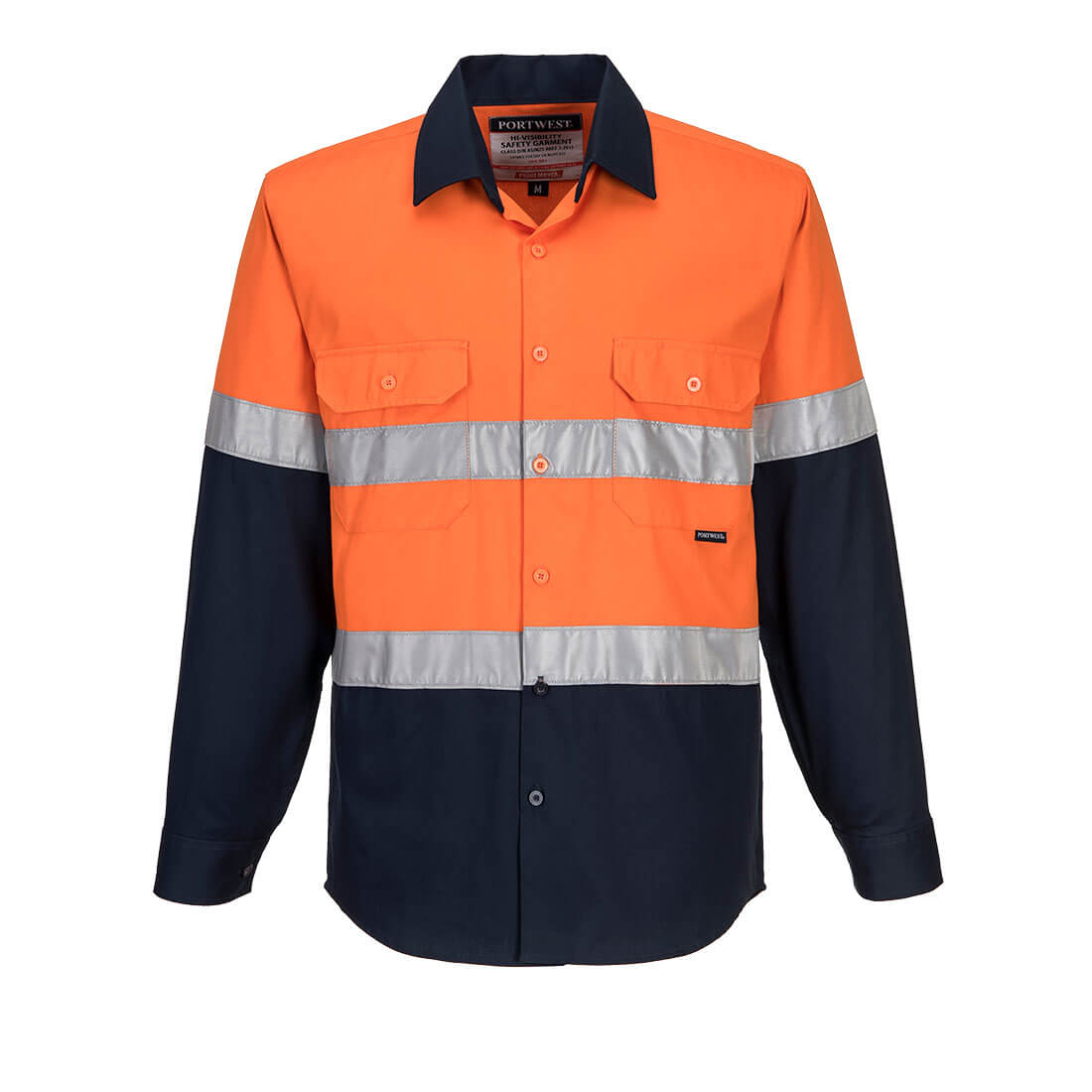 Hi-Vis Two Tone Regular Weight Long Sleeve Shirt with Tape - MA101